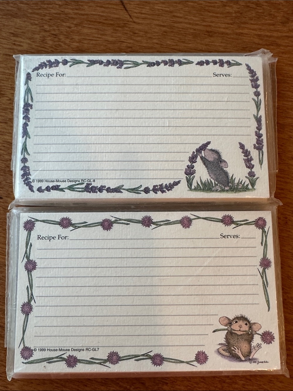 60 House-Mouse Designs Vintage Recipe Cards Green Line RC-GL7 and RC-GL8